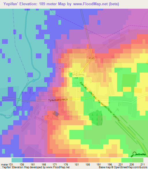 Yepifan',Russia Elevation Map