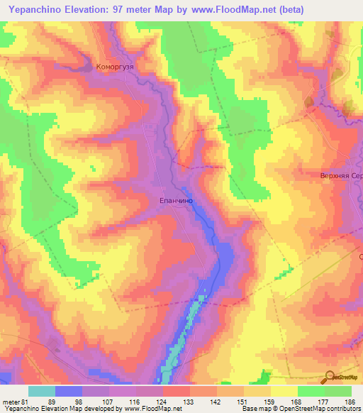 Yepanchino,Russia Elevation Map