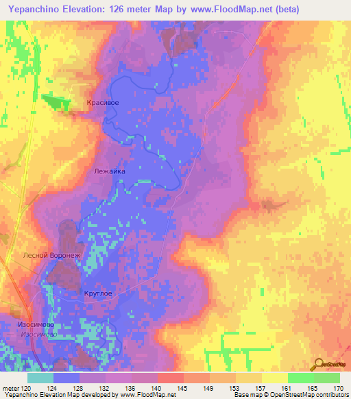 Yepanchino,Russia Elevation Map