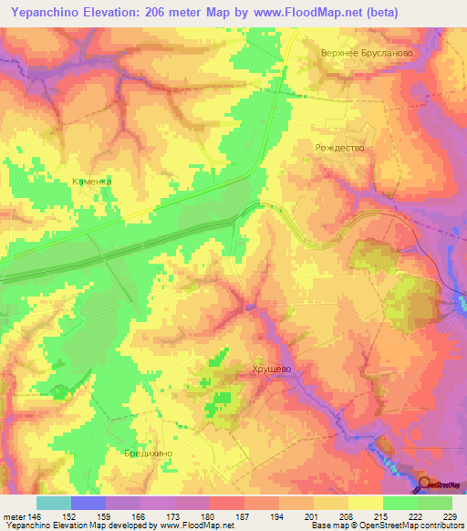 Yepanchino,Russia Elevation Map