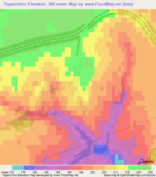 Yepanchino,Russia Elevation Map