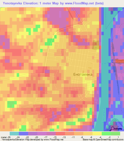 Yenotayevka,Russia Elevation Map