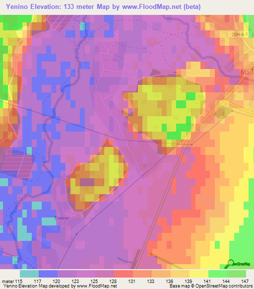 Yenino,Russia Elevation Map