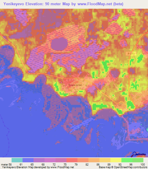 Yenikeyevo,Russia Elevation Map