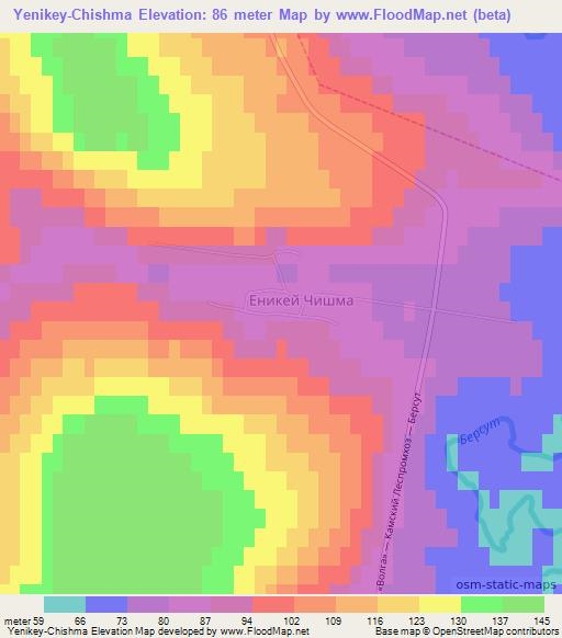 Yenikey-Chishma,Russia Elevation Map