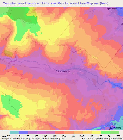 Yengalychevo,Russia Elevation Map