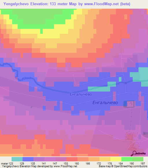 Yengalychevo,Russia Elevation Map