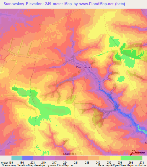 Stanovskoy,Russia Elevation Map