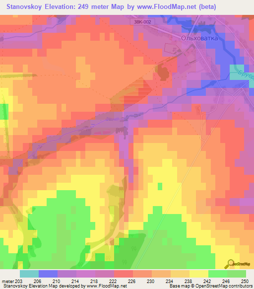 Stanovskoy,Russia Elevation Map