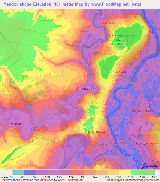 Yendovishche,Russia Elevation Map