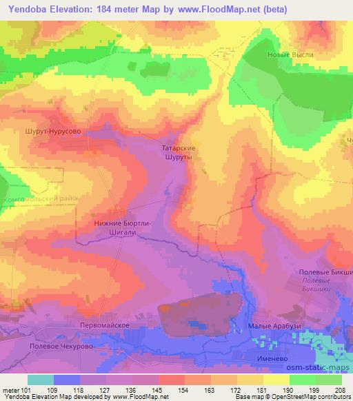 Yendoba,Russia Elevation Map