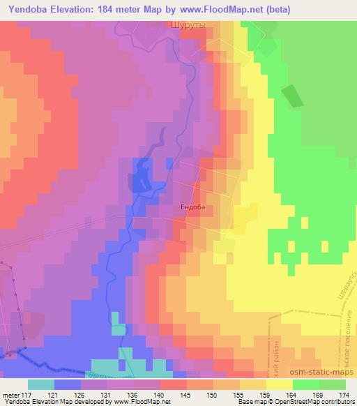 Yendoba,Russia Elevation Map