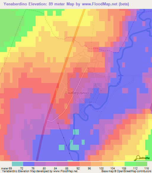Yenaberdino,Russia Elevation Map