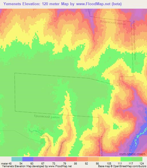 Yemenets,Russia Elevation Map