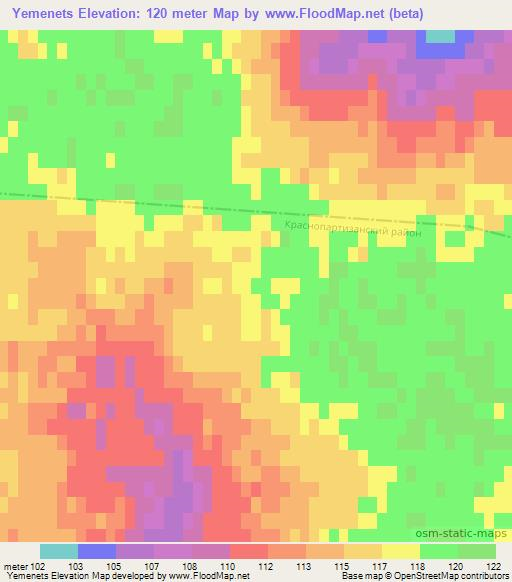 Yemenets,Russia Elevation Map