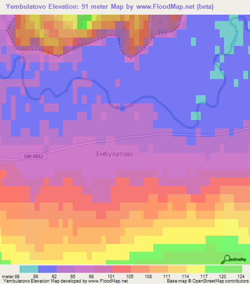 Yembulatovo,Russia Elevation Map