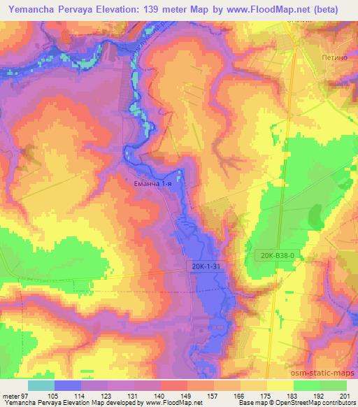 Yemancha Pervaya,Russia Elevation Map