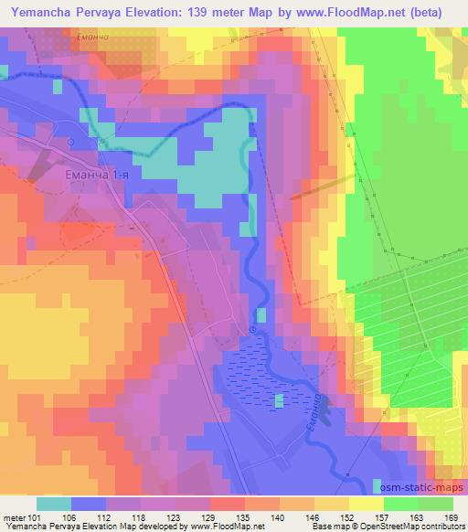 Yemancha Pervaya,Russia Elevation Map