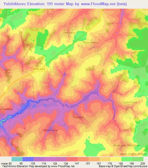 Yelzhikhovo,Russia Elevation Map