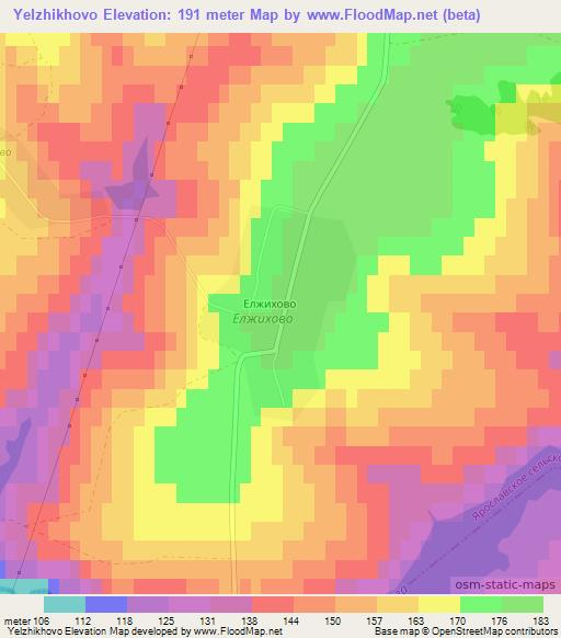 Yelzhikhovo,Russia Elevation Map