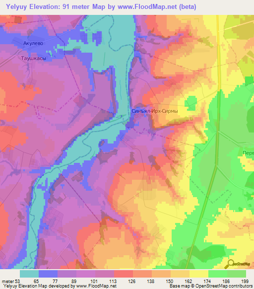 Yelyuy,Russia Elevation Map