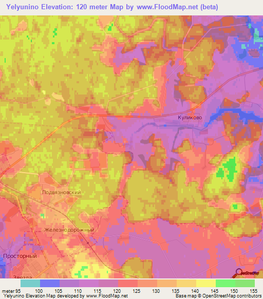 Yelyunino,Russia Elevation Map