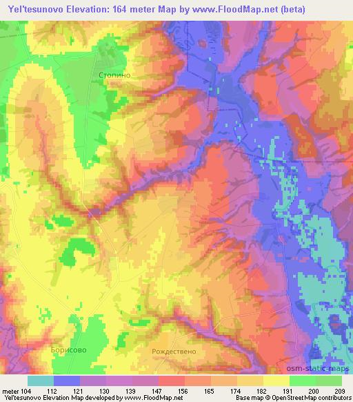 Yel'tesunovo,Russia Elevation Map