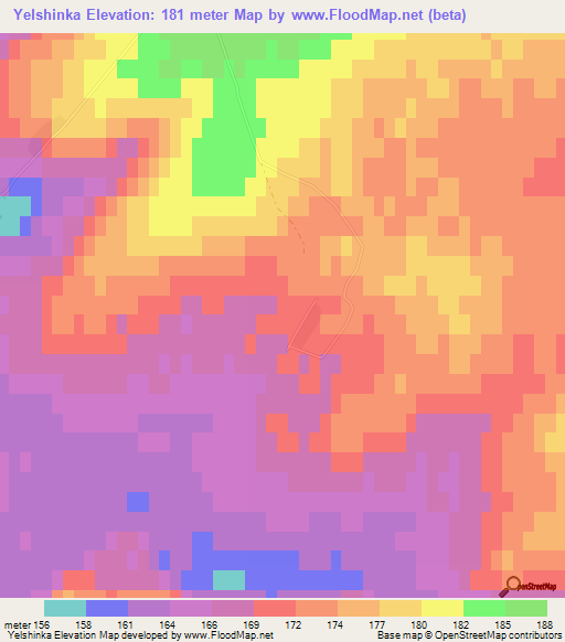 Yelshinka,Russia Elevation Map