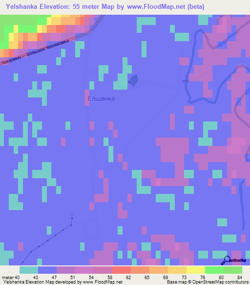 Yelshanka,Russia Elevation Map