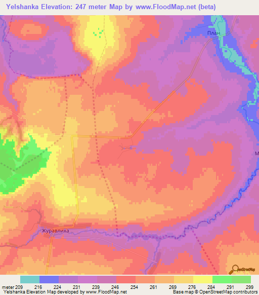 Yelshanka,Russia Elevation Map