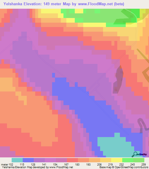 Yelshanka,Russia Elevation Map