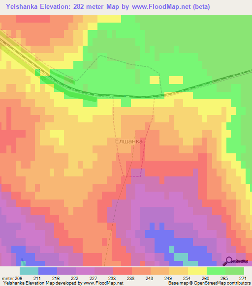 Yelshanka,Russia Elevation Map