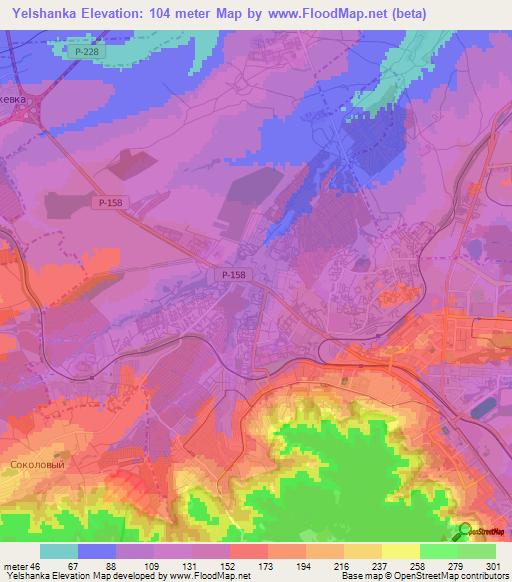 Yelshanka,Russia Elevation Map