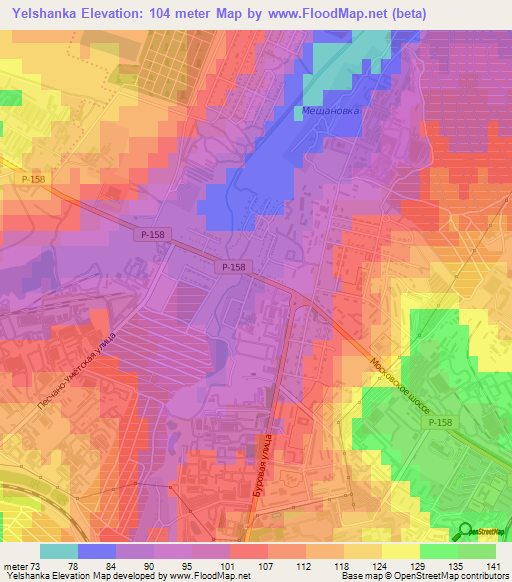 Yelshanka,Russia Elevation Map