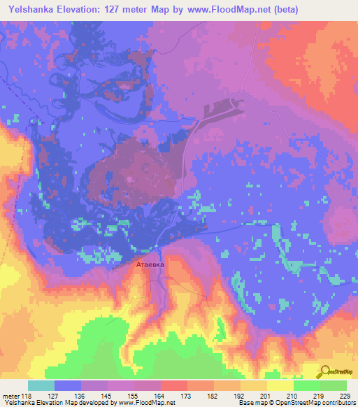 Yelshanka,Russia Elevation Map