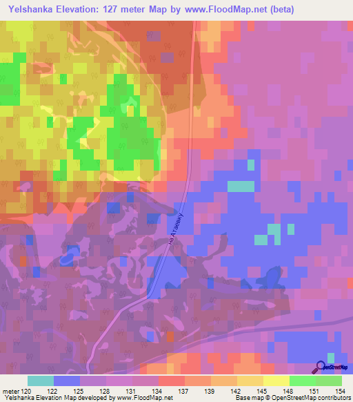 Yelshanka,Russia Elevation Map