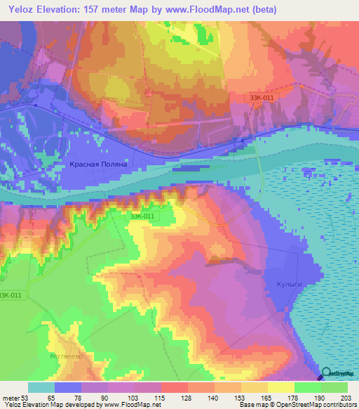 Yeloz,Russia Elevation Map