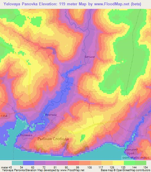 Yelovaya Panovka,Russia Elevation Map