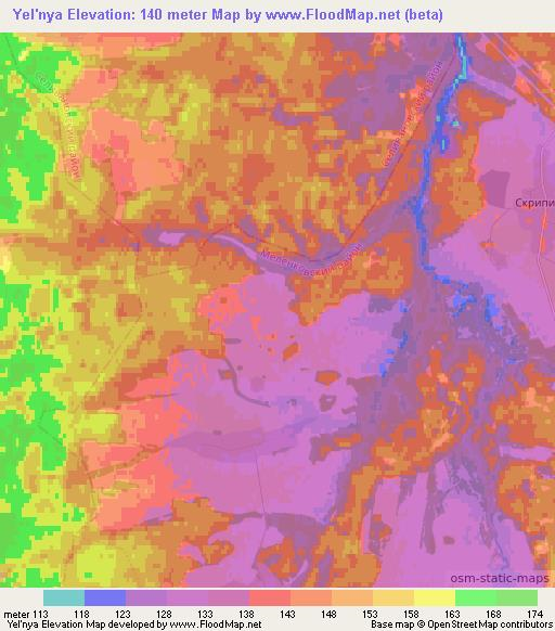 Yel'nya,Russia Elevation Map