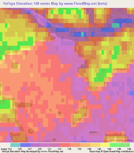 Yel'nya,Russia Elevation Map