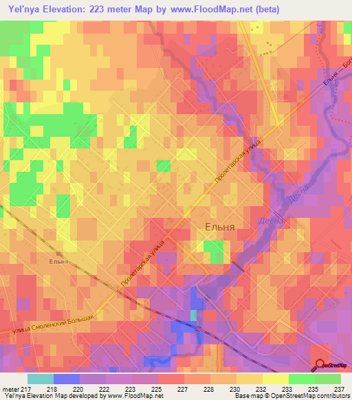 Yel'nya,Russia Elevation Map