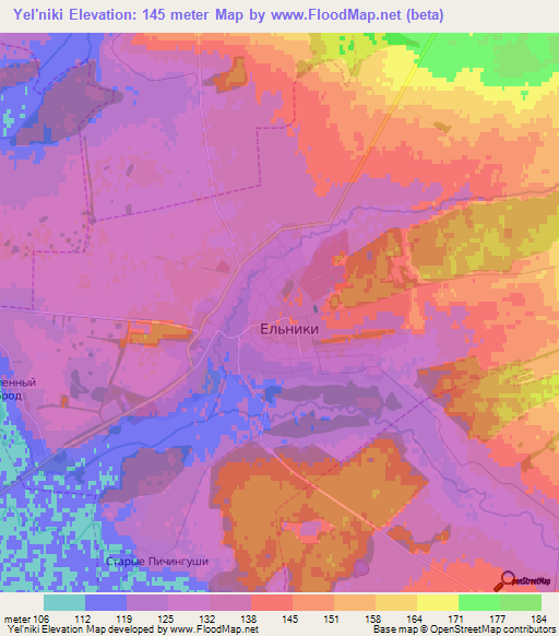 Yel'niki,Russia Elevation Map