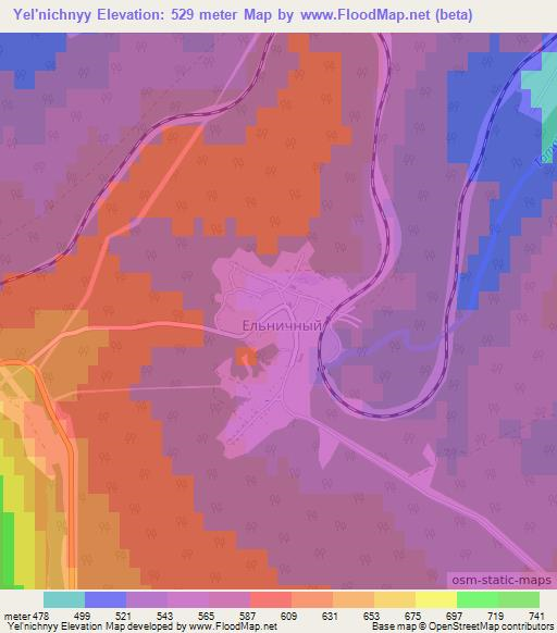 Yel'nichnyy,Russia Elevation Map