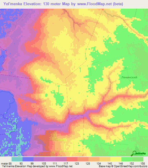 Yel'menka,Russia Elevation Map