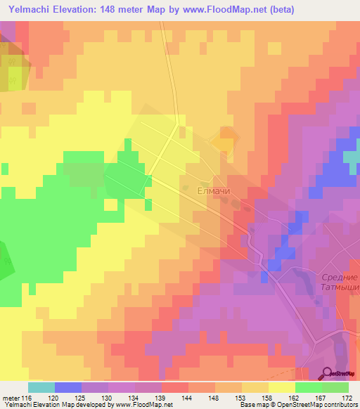 Yelmachi,Russia Elevation Map