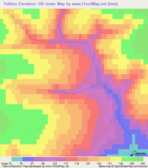 Yelkino,Russia Elevation Map