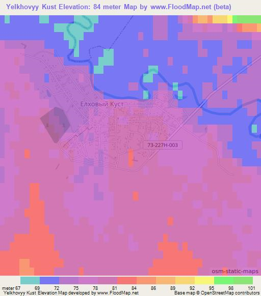 Yelkhovyy Kust,Russia Elevation Map