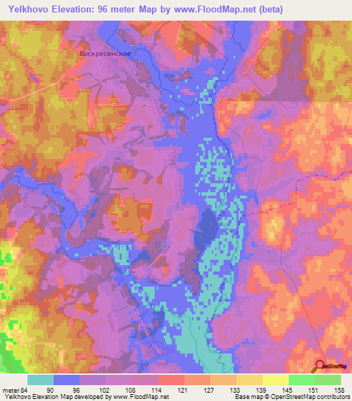 Yelkhovo,Russia Elevation Map