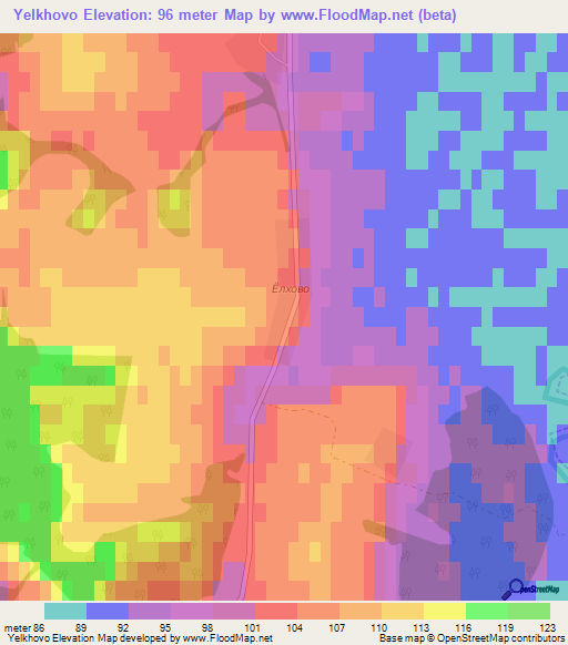 Yelkhovo,Russia Elevation Map