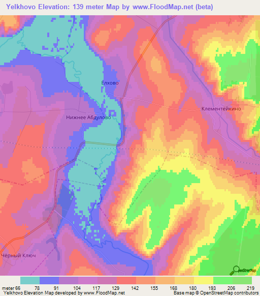 Yelkhovo,Russia Elevation Map